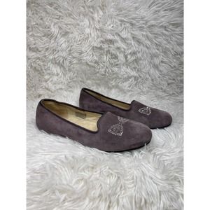 UGG Australia Alloway Suede Crystal Bow Loafers Size 7